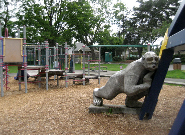 Sasquatch Pushing Over
a House